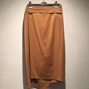 MaxMara Camel Long Tie Wrap Skirt Size 12